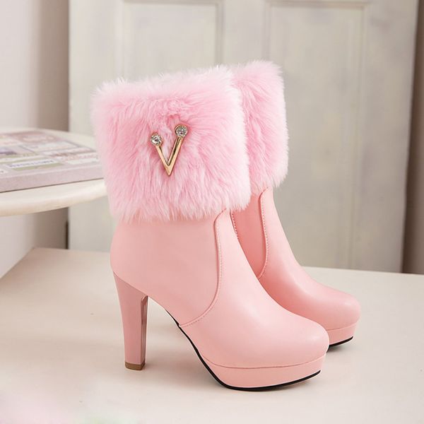 rhinestone elegant winter women shoes high heel keep warm party boots women thick heel shoes botas mujer invierno 2019, Black
rhinestone elegant winter women shoes high heel keep warm party boots women thick heel shoes botas mujer invierno 2019, Black