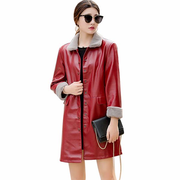 liva girl women's long red plus size pu leather jacket coat 2019 autumn winter outerwear 5xl, Black
liva girl women's long red plus size pu leather jacket coat 2019 autumn winter outerwear 5xl, Black