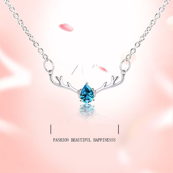 fashion simple elk antlers deer necklace women silver crystal water drop clavicle chain necklaces christmas gifts wholesale
fashion simple elk antlers deer necklace women silver crystal water drop clavicle chain necklaces christmas gifts wholesale