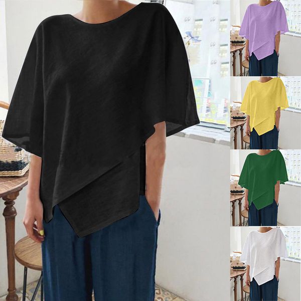 camisetas verano mujer 2019 ladies summer fashion solid color round neck irregular sleeve casual loose women clothes 40, White
camisetas verano mujer 2019 ladies summer fashion solid color round neck irregular sleeve casual loose women clothes 40, White