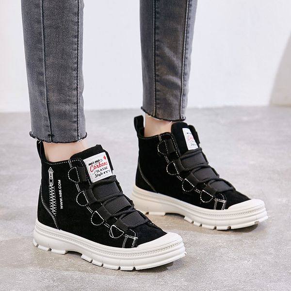 w- boots women's shoes new warm wild solid color england wind plus velvet cotton shoes boots autumn and winter, Black
w- boots women's shoes new warm wild solid color england wind plus velvet cotton shoes boots autumn and winter, Black