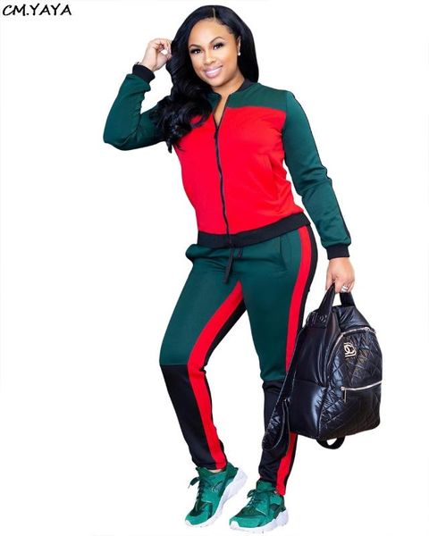 autumn fashion women casual long sleeve patchwork jackets long pants two pieces suits casual sporting tracksuit y138, White
autumn fashion women casual long sleeve patchwork jackets long pants two pieces suits casual sporting tracksuit y138, White