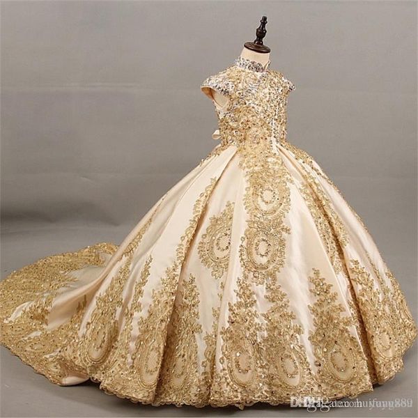sparkly gold lace 2019 flower girls dresses for wedding vintage high neck hollow back sequins beaded rhinestones first communion dress, White;blue
sparkly gold lace 2019 flower girls dresses for wedding vintage high neck hollow back sequins beaded rhinestones first communion dress, White;blue