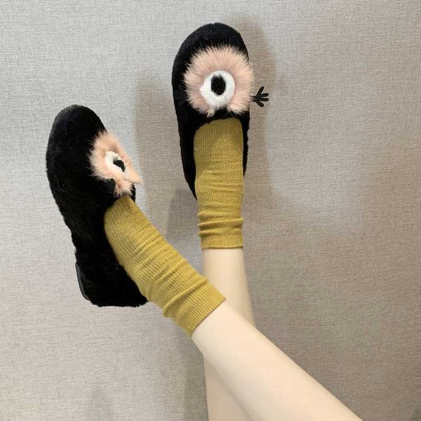 hairy shoes female autumn new round head plus velvet flat bottom one pedal lazy fluffy women's shoes tide sapato feminino w36-75, Black
hairy shoes female autumn new round head plus velvet flat bottom one pedal lazy fluffy women's shoes tide sapato feminino w36-75, Black