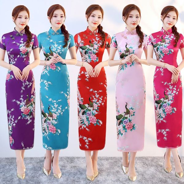 oversize women flower dress female high split satin print short sleeve qipao vintage mandarin collar cheongsam vestidos s-6xl, Red
oversize women flower dress female high split satin print short sleeve qipao vintage mandarin collar cheongsam vestidos s-6xl, Red