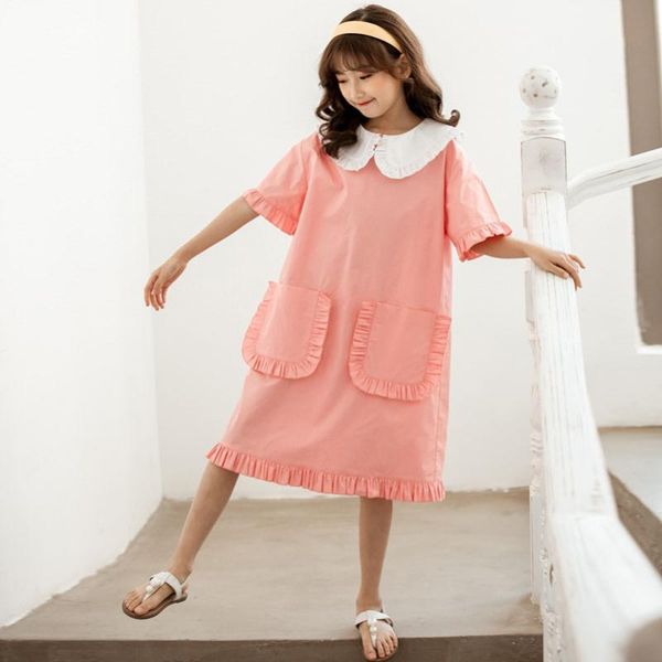 yourseason teenage girls summer pocket dress 2020 doll collar korean style cotton children casual cute dresses, Red;yellow
yourseason teenage girls summer pocket dress 2020 doll collar korean style cotton children casual cute dresses, Red;yellow