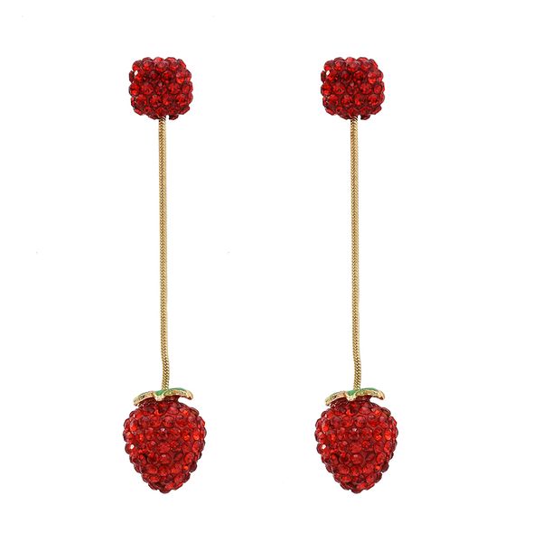 new cute fruit strawberry shape earring lovely girl with red full rhinestone dangle earrings for women fine jewelry accessories, Silver
new cute fruit strawberry shape earring lovely girl with red full rhinestone dangle earrings for women fine jewelry accessories, Silver