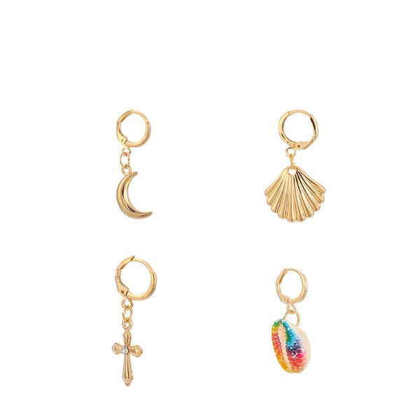 huatang 4pscs/set gold star moon shell cross boho ear clip earrings for women earrings set beach outfits jewelry oorbellen, Silver
huatang 4pscs/set gold star moon shell cross boho ear clip earrings for women earrings set beach outfits jewelry oorbellen, Silver
