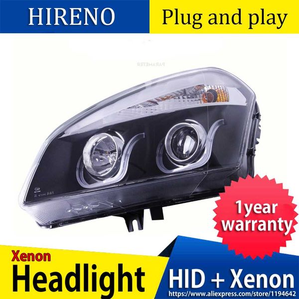 

car styling head lamp case for qashqai 2008-12 headlights led headlight drl lens double beam bi-xenon hid car accessories