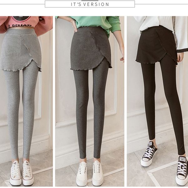 2019 autumn and winter new thread leggings korean version of the fake two pieces of elastic plus fat large size skirt nine pants, Black
2019 autumn and winter new thread leggings korean version of the fake two pieces of elastic plus fat large size skirt nine pants, Black