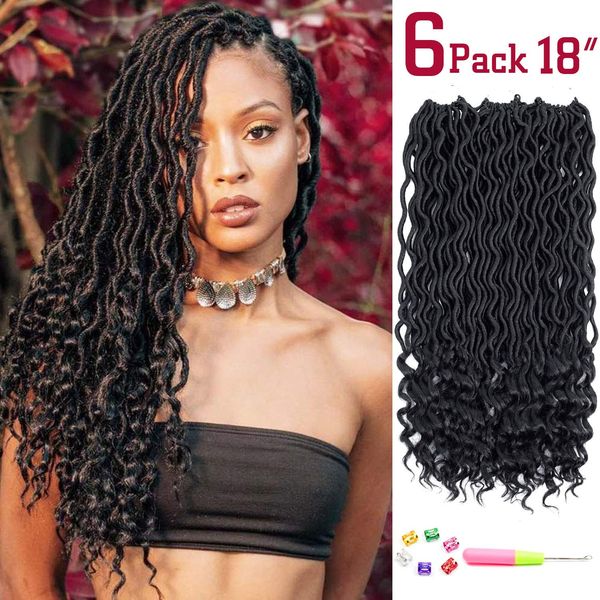 6 packs faux locs crochet hair curly goddess locs braiding hair ombre deep wave crochet locs synthetic twist hair extensions (18in-6pcs,1b#, Black
6 packs faux locs crochet hair curly goddess locs braiding hair ombre deep wave crochet locs synthetic twist hair extensions (18in-6pcs,1b#, Black