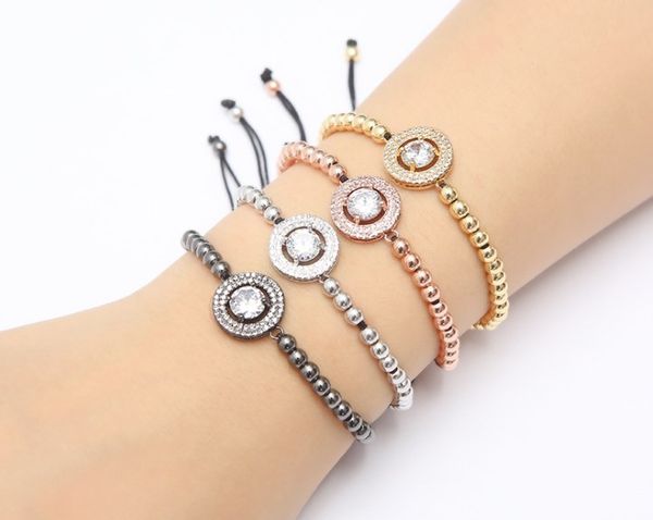 gold silver micro pave white cz cubic zirconia rope adjusted copper beads bracelet fh4 charm braided bangles women, Black
gold silver micro pave white cz cubic zirconia rope adjusted copper beads bracelet fh4 charm braided bangles women, Black