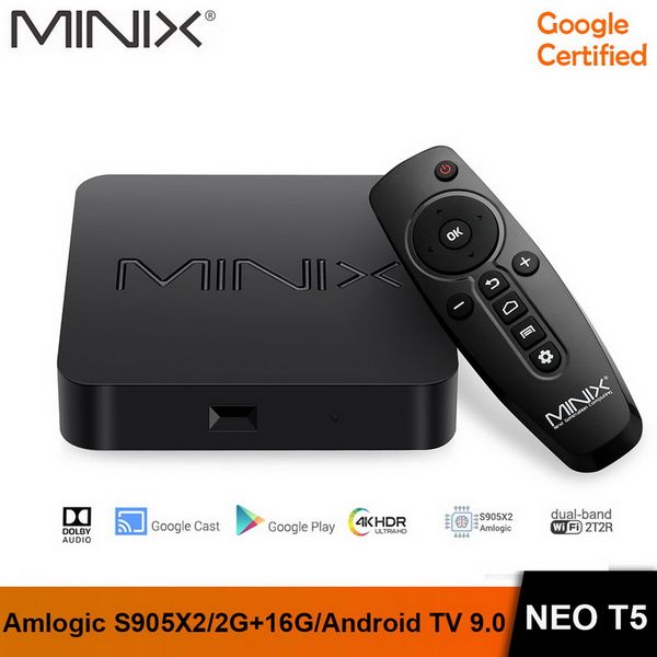MINIX NEO T5 TV BOX Amlogic S905X2 2G 16G Chromecast Smart TV BOX 4K HD Google Certified Android TV Ультра 9,0 Pie
MINIX NEO T5 TV BOX Amlogic S905X2 2G 16G Chromecast Smart TV BOX 4K HD Google Certified Android TV Ультра 9,0 Pie