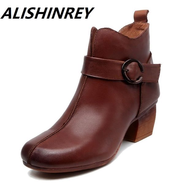 handmade genuine leather women ankle boots vintage high heels boots winter side zipper thick heel shoes woman, Black
handmade genuine leather women ankle boots vintage high heels boots winter side zipper thick heel shoes woman, Black