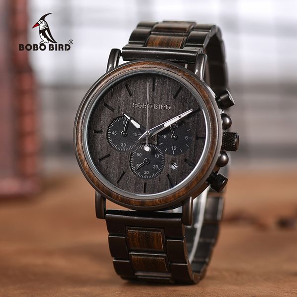 bobo bird chronograph men watch wooden luxury stainless steel quartz wristwatches with calendar relojes de marca famosa christma ly191216, Slivery;brown
bobo bird chronograph men watch wooden luxury stainless steel quartz wristwatches with calendar relojes de marca famosa christma ly191216, Slivery;brown