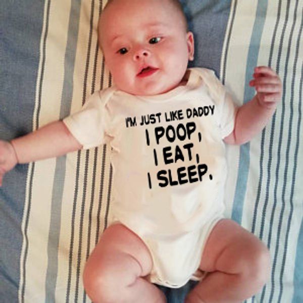 summer baby boys girls clothing i am just like daddy printed cotton playsuits newborn baby romper outfits 0-24, Blue
summer baby boys girls clothing i am just like daddy printed cotton playsuits newborn baby romper outfits 0-24, Blue