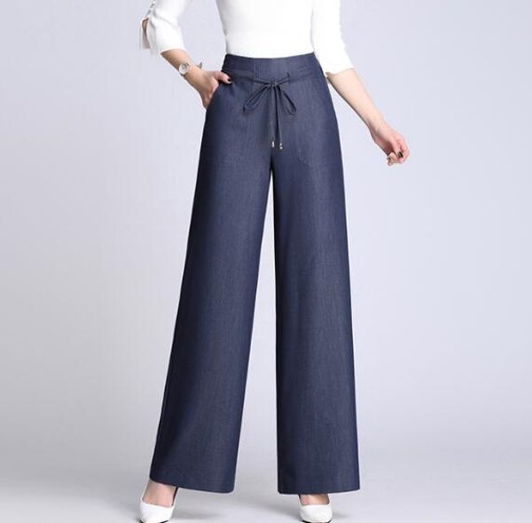 new fashion wide leg pants women tencel capris female high waist jeans casual blue elastic waist summer autumn plus size xfe0904
new fashion wide leg pants women tencel capris female high waist jeans casual blue elastic waist summer autumn plus size xfe0904