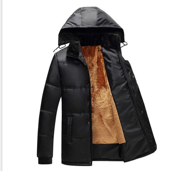 18 new style brushed and thick mid-length men cotton-padded jacket hooded men's warm large cotton overcoat, Black
18 new style brushed and thick mid-length men cotton-padded jacket hooded men's warm large cotton overcoat, Black