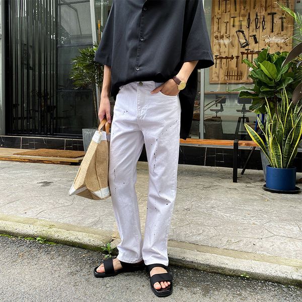 men's jeans 2020 summer new slim solid color white split-ink ripped jeans loose casual personality youth men's wear, Blue
men's jeans 2020 summer new slim solid color white split-ink ripped jeans loose casual personality youth men's wear, Blue