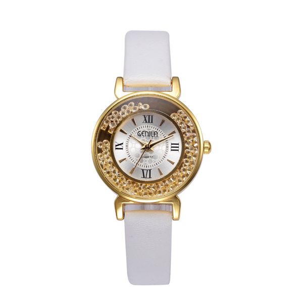 

brand fashion womens ladies simple watches geneva faux leather analog quartz wrist watch clock 100pcs/lot, Slivery;brown