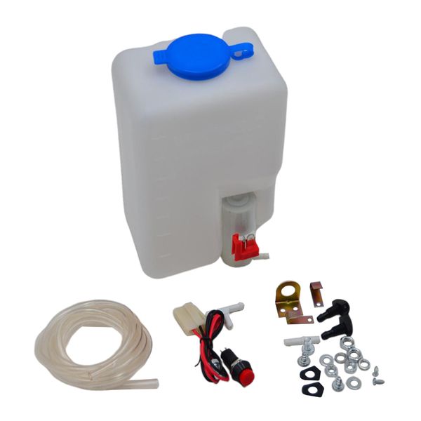 universal windscreen washer bottle kit with pump hose jets wiring switch for car, 12v
universal windscreen washer bottle kit with pump hose jets wiring switch for car, 12v