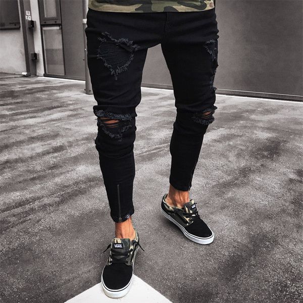 wenyujh mens cool designer brand black jeans skinny ripped destroyed stretch slim hop hop pants with holes for men, Blue
wenyujh mens cool designer brand black jeans skinny ripped destroyed stretch slim hop hop pants with holes for men, Blue