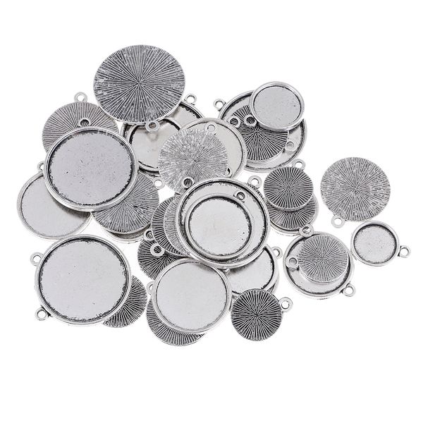 48 pieces mixed sliver blank tag pendants round metal stamping charms crafts, Black
48 pieces mixed sliver blank tag pendants round metal stamping charms crafts, Black