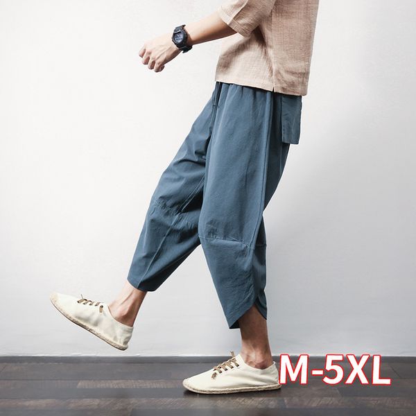 cotton linen mens harem pants summer male casual calf-length pants 2019 solid big pocket baggy trousers, Black
cotton linen mens harem pants summer male casual calf-length pants 2019 solid big pocket baggy trousers, Black