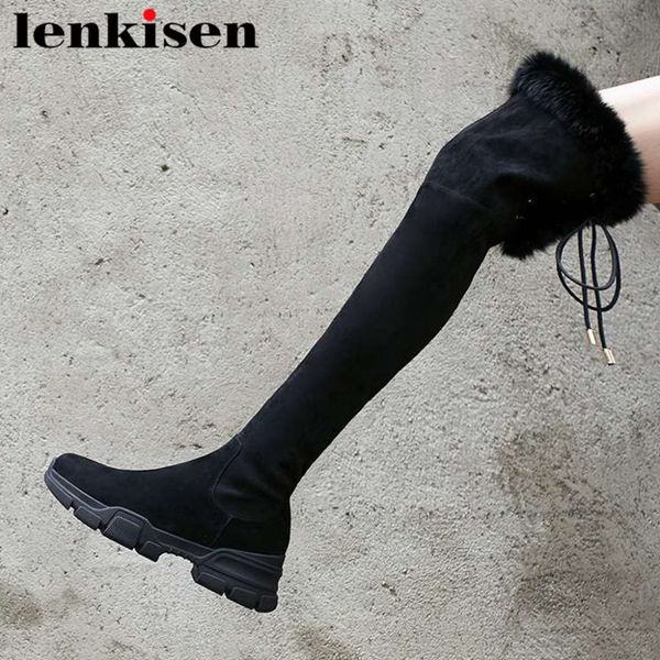 2019 pretty girls genuine leather round toe med bottom zipper fur decoration streetwear fashion show thigh high snow boots l7a, Black
2019 pretty girls genuine leather round toe med bottom zipper fur decoration streetwear fashion show thigh high snow boots l7a, Black