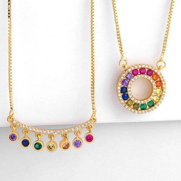 rainbow zircon necklace geometric round curved pendant necklace ladies fashion sweater chain pendant female jewelry accessories necklaces pe, Silver
rainbow zircon necklace geometric round curved pendant necklace ladies fashion sweater chain pendant female jewelry accessories necklaces pe, Silver