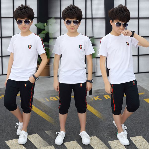 summer suits for boys children clothes toddler clothing sets kids t-shirt+shorts 2 pcs set 4 -13 years, White
summer suits for boys children clothes toddler clothing sets kids t-shirt+shorts 2 pcs set 4 -13 years, White