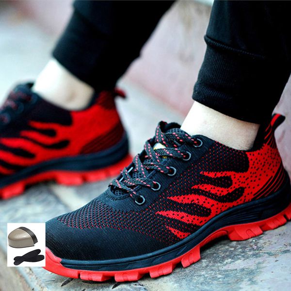 men casual working safety shoes spring mesh lace up steel toe shoe men's puncture proof labor insurance tenis work boots mens, Black
men casual working safety shoes spring mesh lace up steel toe shoe men's puncture proof labor insurance tenis work boots mens, Black