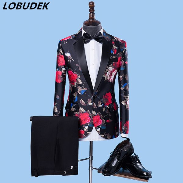 jacket+pants) rose printing men blazers england style smart casual suits dress wedding party outfit bar singer stage costumes, White;black
jacket+pants) rose printing men blazers england style smart casual suits dress wedding party outfit bar singer stage costumes, White;black