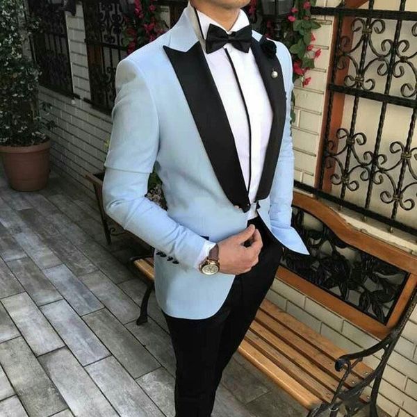 fashion light blue groom tuxedos excellent black peak lapel groomsmen wedding jacket blazer men formal prom/dinner suit(jacket+pants+tie) 21, Black;gray
fashion light blue groom tuxedos excellent black peak lapel groomsmen wedding jacket blazer men formal prom/dinner suit(jacket+pants+tie) 21, Black;gray