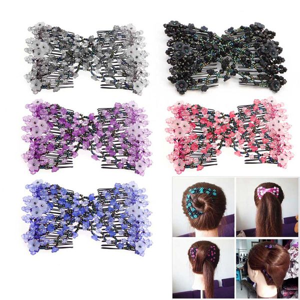 1pcs magic beads elasticity double hair comb clip stretchy hair combs clips, Golden;white
1pcs magic beads elasticity double hair comb clip stretchy hair combs clips, Golden;white