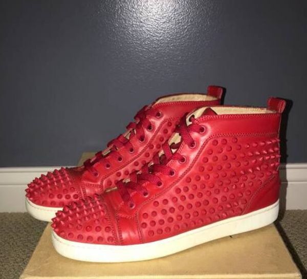 2019 couple shoes paris mens red bottom high flats sneaker multicoloured patent leather with pik pik spiked sneakers,luxury dress party, Black
2019 couple shoes paris mens red bottom high flats sneaker multicoloured patent leather with pik pik spiked sneakers,luxury dress party, Black