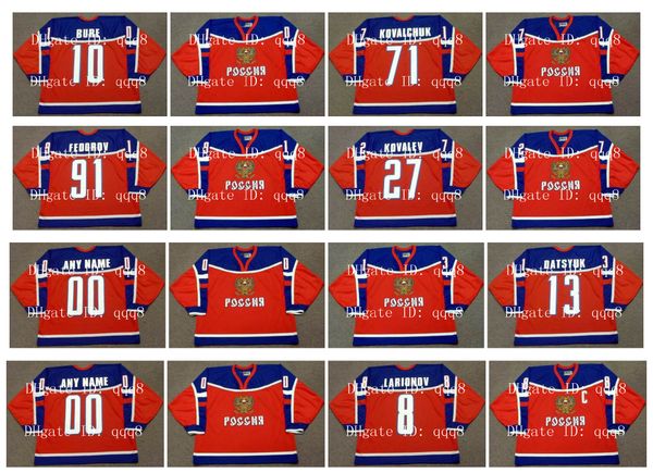 2002 2004 team russia olympic jerseys 10 pavel bure 71 ilya kovalchuk 91 sergei fedorov 27 alex kovalev 13 pavel datsyuk 8 larionov hockey, Black;red
2002 2004 team russia olympic jerseys 10 pavel bure 71 ilya kovalchuk 91 sergei fedorov 27 alex kovalev 13 pavel datsyuk 8 larionov hockey, Black;red