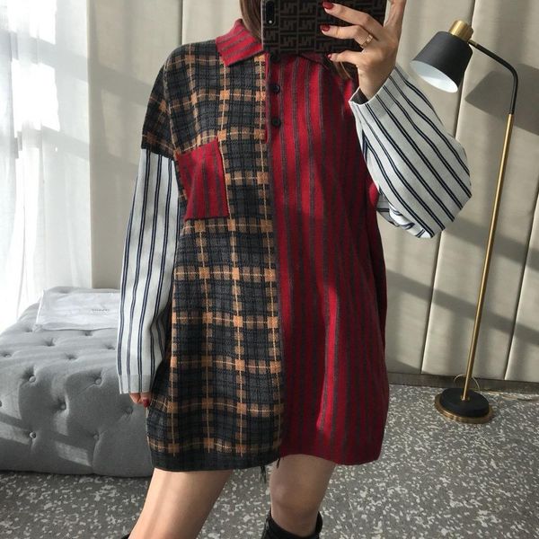 women plaid patchwork wool blouse long sleeve shirt female luxury rmsx 112.08, White
women plaid patchwork wool blouse long sleeve shirt female luxury rmsx 112.08, White