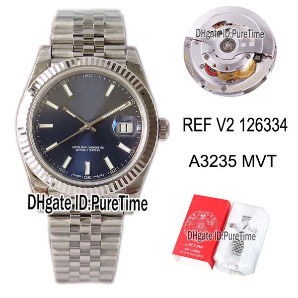 ref v2 datejust 41 126334 a3235 automatic mens watch blue dial stick markers fluted stainless steel bezel jubilee bracelet puretime b2, Slivery;brown
ref v2 datejust 41 126334 a3235 automatic mens watch blue dial stick markers fluted stainless steel bezel jubilee bracelet puretime b2, Slivery;brown
