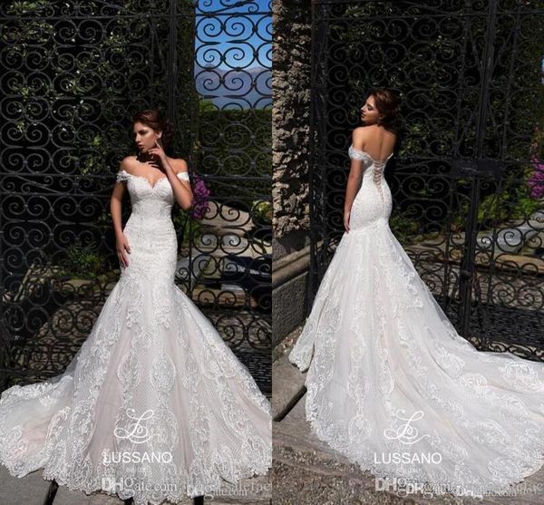 2020 vintage mermaid lace wedding dress off shoulder sweep train bohemian beach bridal gown custom made, White
2020 vintage mermaid lace wedding dress off shoulder sweep train bohemian beach bridal gown custom made, White