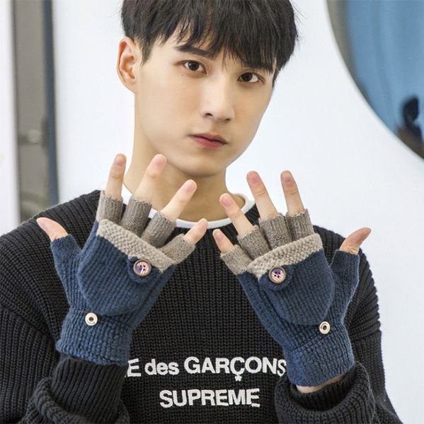 autumn and winter men' fashion students half-finger sports gloves warm color matching wool knitted cold ski gloves gift, Blue;gray
autumn and winter men' fashion students half-finger sports gloves warm color matching wool knitted cold ski gloves gift, Blue;gray