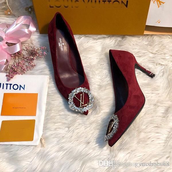 2020 new fashion luxury women shoes women's high heels genuine leather heel simple and generous fashion wedding party high heels size 3, Black