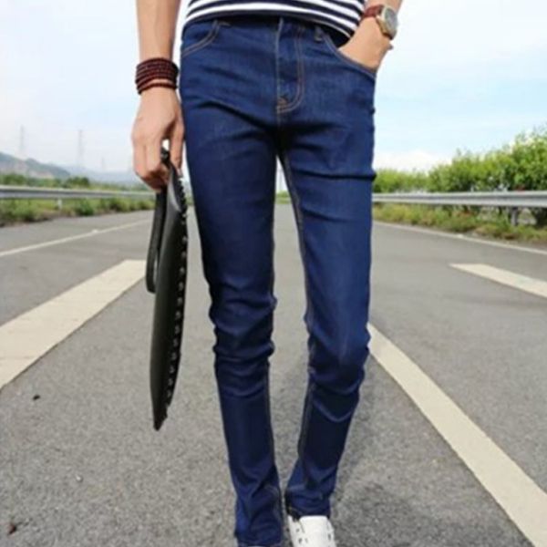 men autumn jeans zipper pockets skinny middle waist pencil pants casual male trousers sma66, Black
men autumn jeans zipper pockets skinny middle waist pencil pants casual male trousers sma66, Black