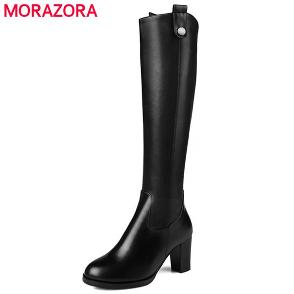 morazora women shoes knee high boots fashion pu+genuine leather boots high heels shoes female large size 34-42, Black
morazora women shoes knee high boots fashion pu+genuine leather boots high heels shoes female large size 34-42, Black