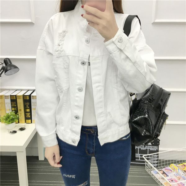 2019 spring and autumn denim jacket casual hole solid color loose large size fashion street wind short denim jacket lq520, Black;brown
2019 spring and autumn denim jacket casual hole solid color loose large size fashion street wind short denim jacket lq520, Black;brown