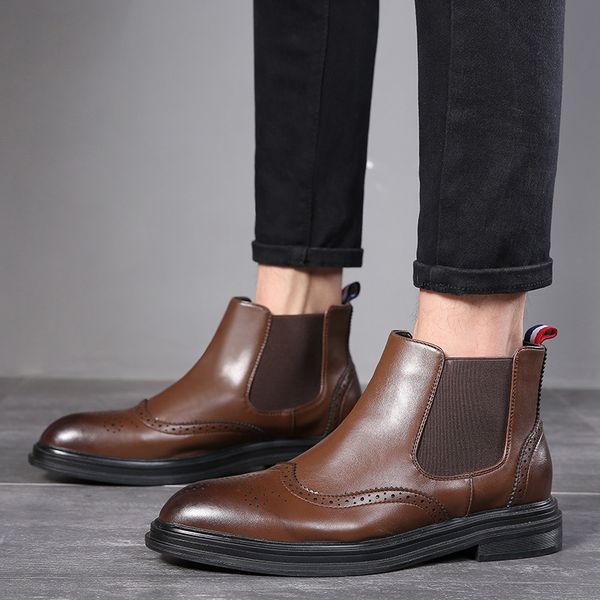 large size men fashion brogue ankle boots genuine leather bullock shoes gentleman platform boot ankle botas male, Black
large size men fashion brogue ankle boots genuine leather bullock shoes gentleman platform boot ankle botas male, Black