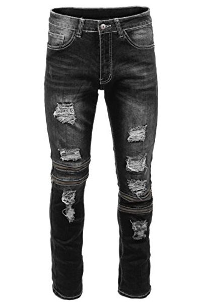 men's jeans jc distro mens distressed slim fit stretch w/zipper accents denim pants, Blue
men's jeans jc distro mens distressed slim fit stretch w/zipper accents denim pants, Blue