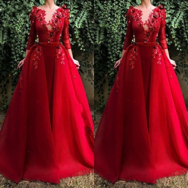 fall winter red hand made flowers crystal beads evening celebrity dresses long 2020 bateau long sleeve detachable train special occasion, Black;red
fall winter red hand made flowers crystal beads evening celebrity dresses long 2020 bateau long sleeve detachable train special occasion, Black;red