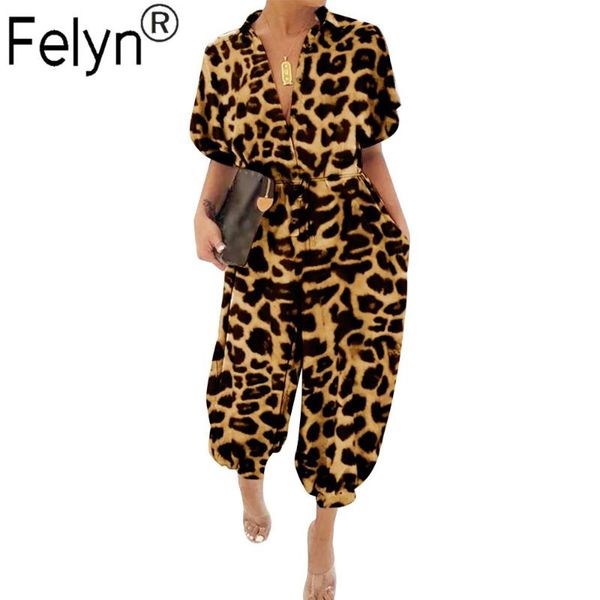 women's jumpsuits & rompers felyn 2021 quality leopard turn-down collar casual straight bodycon, Black;white
women's jumpsuits & rompers felyn 2021 quality leopard turn-down collar casual straight bodycon, Black;white
