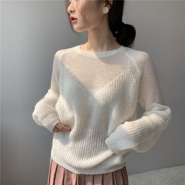 women's sweaters french style mohair loose micro-openwork round neck long-sleeve sweater spring and autumn women knit pullovers ns1948, White;black
women's sweaters french style mohair loose micro-openwork round neck long-sleeve sweater spring and autumn women knit pullovers ns1948, White;black